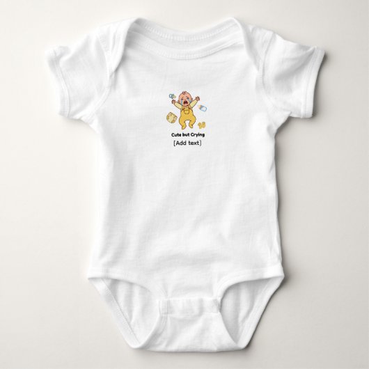 Schattig maar Huilend - Grappige Herkenbare Baby Romper (Voorkant)