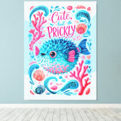 Schattig maar Prikkelbaar Canvas Afdruk (Insitu (Houten vloer))