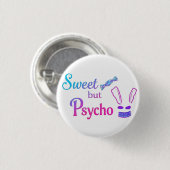 Schattig maar psycho konijn  ronde button 3,2 cm (Voorkant /achterkant)