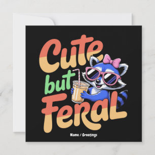 Schattig Maar Verwilderd Grappig Schattig Wasbeer Kaart