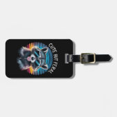 Schattig Maar Wild Grappig Wasbeer Bagagelabel (Voorkant horizontaal)