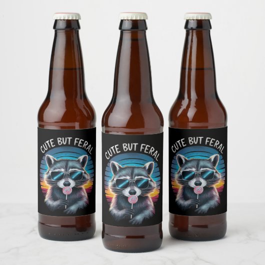 Schattig Maar Wild Grappig Wasbeer Bier Etiket (Flessen)