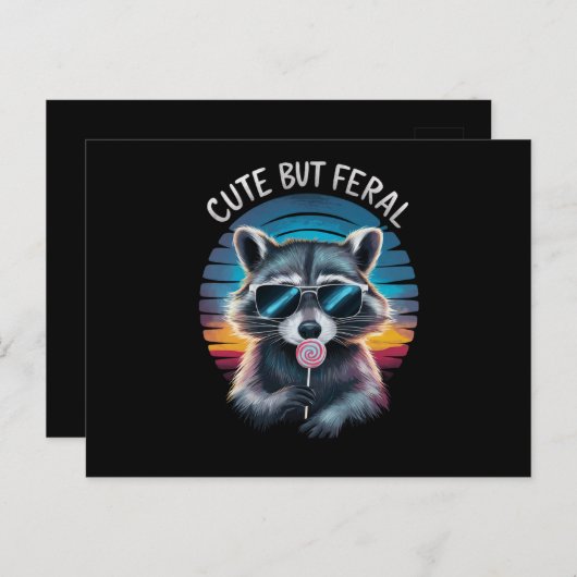 Schattig Maar Wild Grappig Wasbeer Briefkaart (Voorkant / Achterkant)