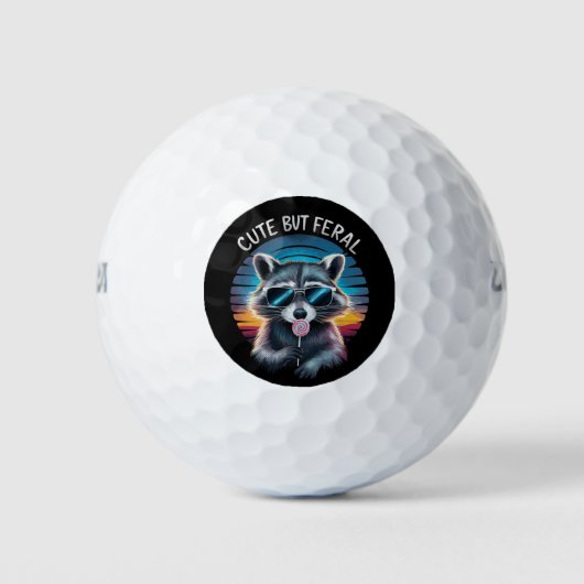 Schattig Maar Wild Grappig Wasbeer Golfballen (Voorkant)