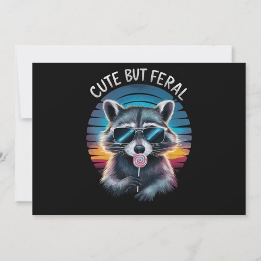 Schattig Maar Wild Grappig Wasbeer Kaart (Voorkant)