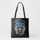 Schattig Maar Wild Grappig Wasbeer Tote Bag (Voorkant)