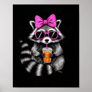 Schattig Maar Wild Komisch Kleurrijk Wasbeer Met Z Poster