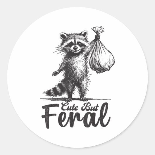 Schattig Maar Wild Panda Wasbeervermomming Grappig Ronde Sticker (Voorkant)