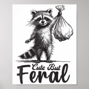 Schattig Maar Wild Panda Wasbeest Kostuum Grappige Poster