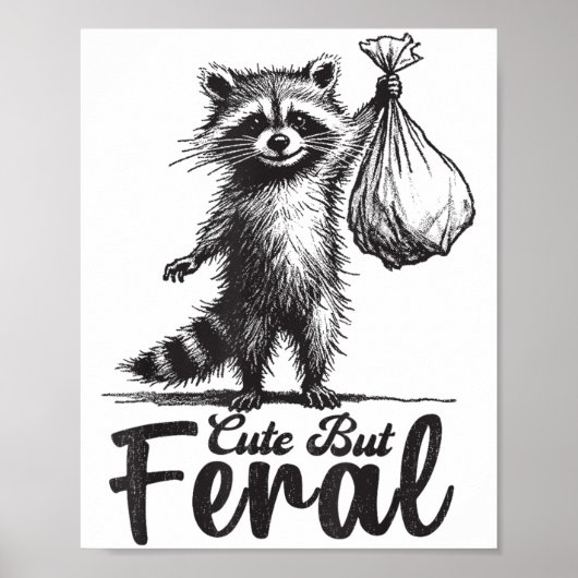 Schattig Maar Wild Panda Wasbeest Kostuum Grappige Poster (Voorkant)