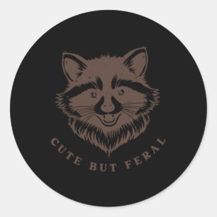 Schattig Maar Wild Wasbeer Bruin Vintage Ronde Sticker
