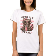 Schattig maar Wild Wasbeer T-shirt – Grappig Kawai