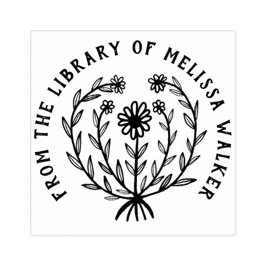 Schattig Madeliefje Bloemig Aangepaste Eigen Tekst Rubberstempel (Afrduk)