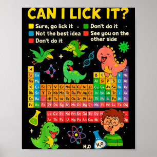 Schattig Mag Ik Het Olikken Dino Periodiek Systeem Poster