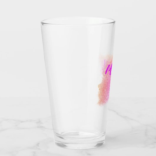 Schattig magenta Sinaasappel | Aangepaste naam Coc Glas (Rechts)