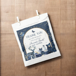 Schattig Magic Woodland Night Animal Baby shower Bedankzakje