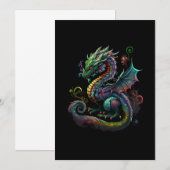 schattig-magie-fantasie-chineese-draak-illustratie save the date (Voorkant / Achterkant)