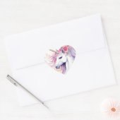 Schattig Magisch Eenhoorn Hart Sticker (Envelop)