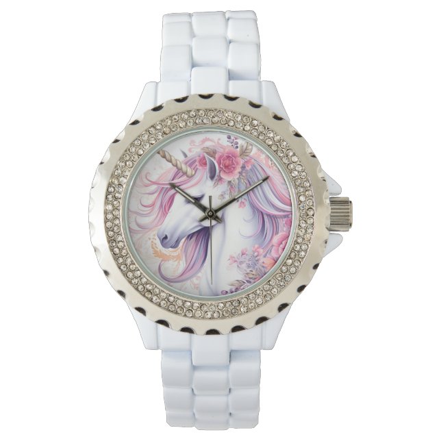 Schattig Magisch Eenhoorn Horloge (Voorkant)