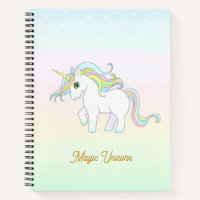Schattig Magisch Eenhoorn op Kleuren Notitieboek m