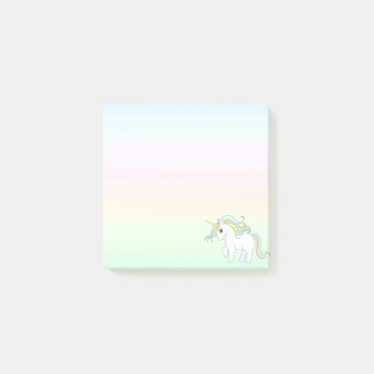 Schattig Magisch Eenhoorn op Pastelkleuren Post-it® Notes (Voorkant)