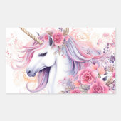 Schattig Magisch Eenhoorn Rechthoekige Sticker (Voorkant)