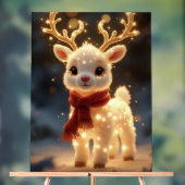 Schattig Magisch Rendier met Fonkelende Lichtjes Acryl Bord (Neutraal)