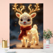 Schattig Magisch Rendier met Fonkelende Lichtjes Acryl Bord (Huwelijk)