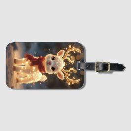 Schattig Magisch Rendier met Fonkelende Lichtjes Bagagelabel