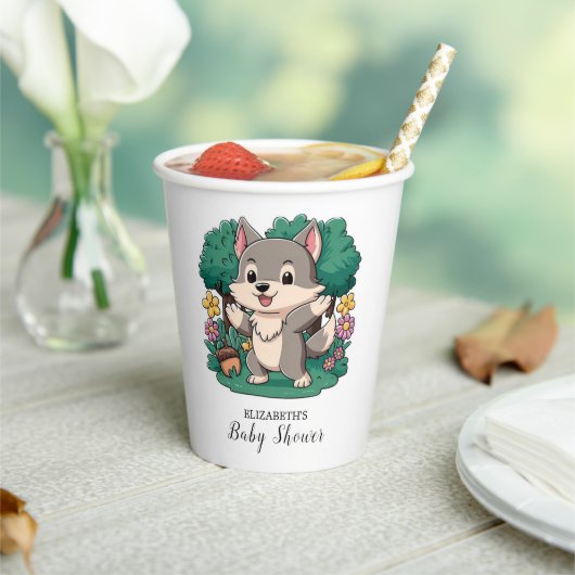 Schattig magisch wolf Baby shower Papieren Bekers (Insitu)