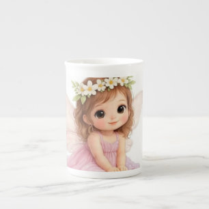 Schattig Magische Bloemen Kroon Baby Fee Porselein Kop