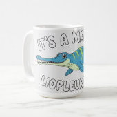 Schattig Magische Liopleurodon Fantasy Prehistoris Koffiemok (Voorkant links)