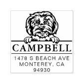 Schattig Maltees Custom Dog Address Stempel (Design)