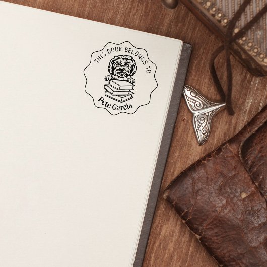 Schattig Maltees hondenboek Rubberstempel