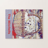 Schattig Maltees Puppy Lover Legpuzzel (Horizontaal)