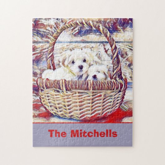 Schattig Maltees Puppy Lover Legpuzzel (Verticaal)