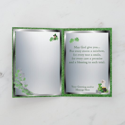 Schattig Maltees Puppy - St. Patrick het Bericht Kaart (Binnen)