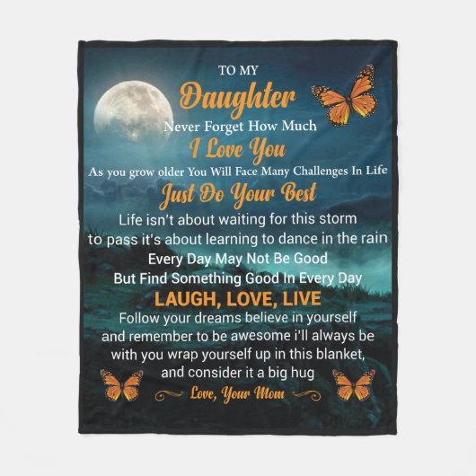 schattig mam Daughter sentiment Fleece Deken (Voorkant)