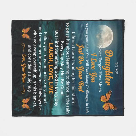 schattig mam Daughter sentiment Fleece Deken (Voorkant (Horizontaal))