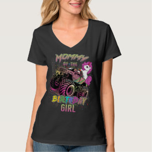 Schattig mama van een monster vrachtwagen meisje v t-shirt