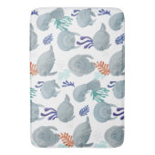 Schattig Manatees met bubbels patroon Badmat (Voorkant Verticaal)