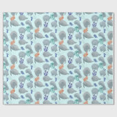 Schattig Manatees met bubbels patroon Cadeaupapier (Vlak)