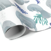 Schattig Manatees met bubbels patroon Cadeaupapier (Rol Hoek)