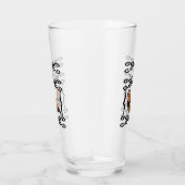 Schattig Mandarijn Eend Cartoon Monogram Glas (Rechts)