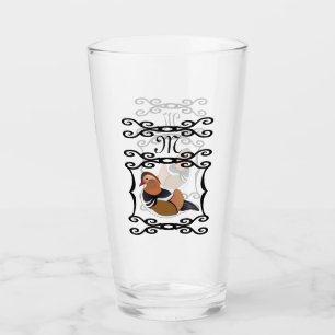 Schattig Mandarijn Eend Cartoon Monogram Glas