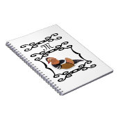 Schattig Mandarijn Eend Cartoon Monogram Notitieboek (Rechterzijde)