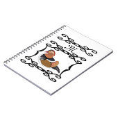 Schattig Mandarijn Eend Cartoon Monogram Notitieboek (Linkerzijde)