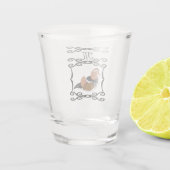 Schattig Mandarijn Eend Cartoon Monogram Shot Glas (Achterkant)