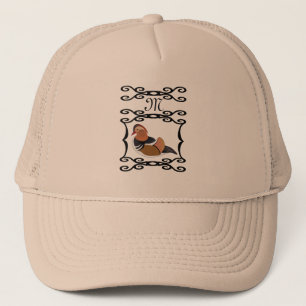 Schattig Mandarijn Eend Cartoon Monogram Trucker Pet