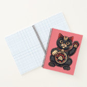 schattig Maneki Neko kat print getekend Japans Notitieboek (Binnen)